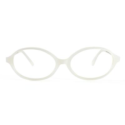Gustavie White Oval Glasses