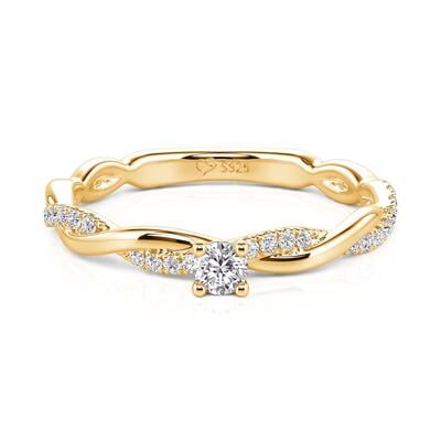 Jeulia Minimalist Twist Round Cut Engagement Ring