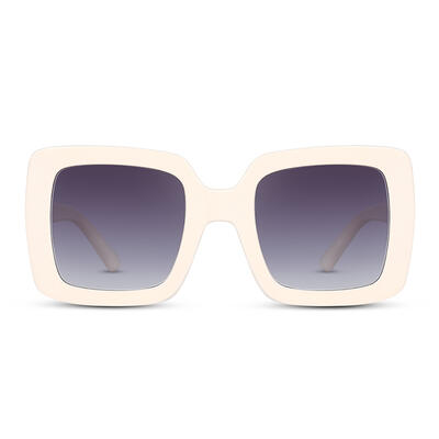 Jeulia "Glass Castle" Square White/Grey Gradient Unisex Sunglasses