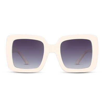Jeulia "Glass Castle" Square White/Grey Gradient Unisex Sunglasses