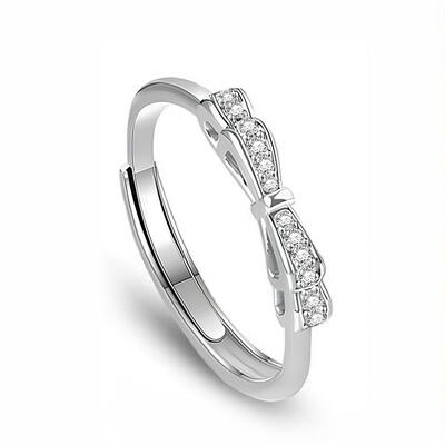 Jeulia Simple Adjustable Infinity Bow Ring