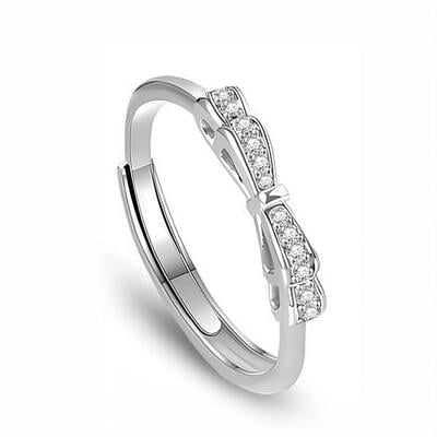 Jeulia Simple Adjustable Infinity Bow Ring