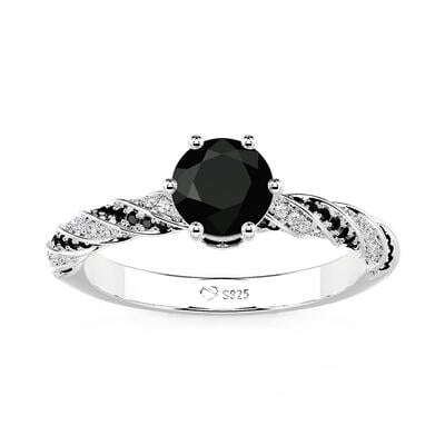 Jeulia Twisted Black Round Cut Eternity Engagement Ring