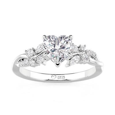 Jeulia Romantic Twist Vine Heart Shaped Engagement Ring