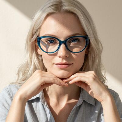 Joan Blue Cat Eye Glasses