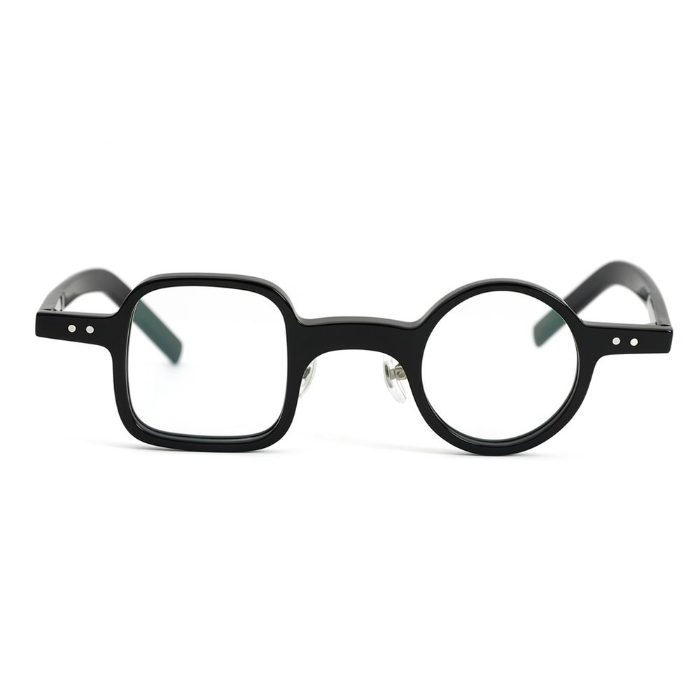 Curtis Black Square Round Glasses