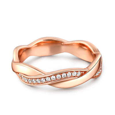 Jeulia "Unbreakable Love" Intertwined Design Sterling Silver Women's Band