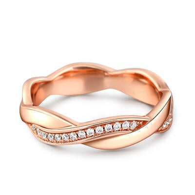 Jeulia "Unbreakable Love" Intertwined Design Sterling Silver Women's Band