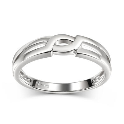 Jeulia Crossover Sterling Silver Men's Band