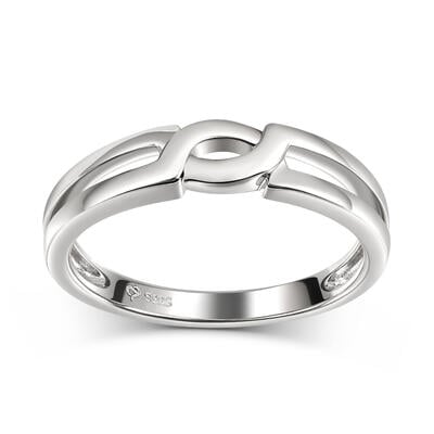 Jeulia Crossover Sterling Silver Men's Band