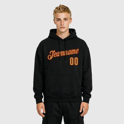 フーディー パーカー スウェット ブラック チーム名 番号 ロゴ入り ユニセックス 快適  オーダーメイド
