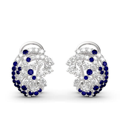 Jeulia Ocean Wave Sterling Silver Stud Earrings