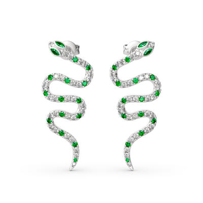 Jeulia "Spiritual Rebirth" Snake Shape Sterling Silver Earrings