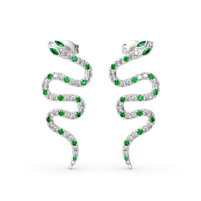 Jeulia "Spiritual Rebirth" Snake Shape Sterling Silver Earrings
