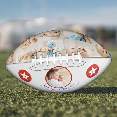 アメリカンフットボール 赤ちゃん ベビー 写真入り 新米 パパ 父の日 ギフト オーダーメイド