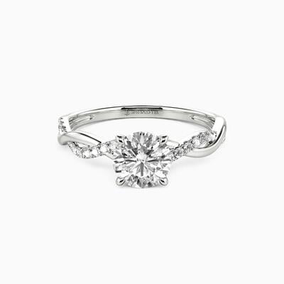 "Be Full of Tenderness" 0.8ct Round Cut Side Stone Engagement Ring