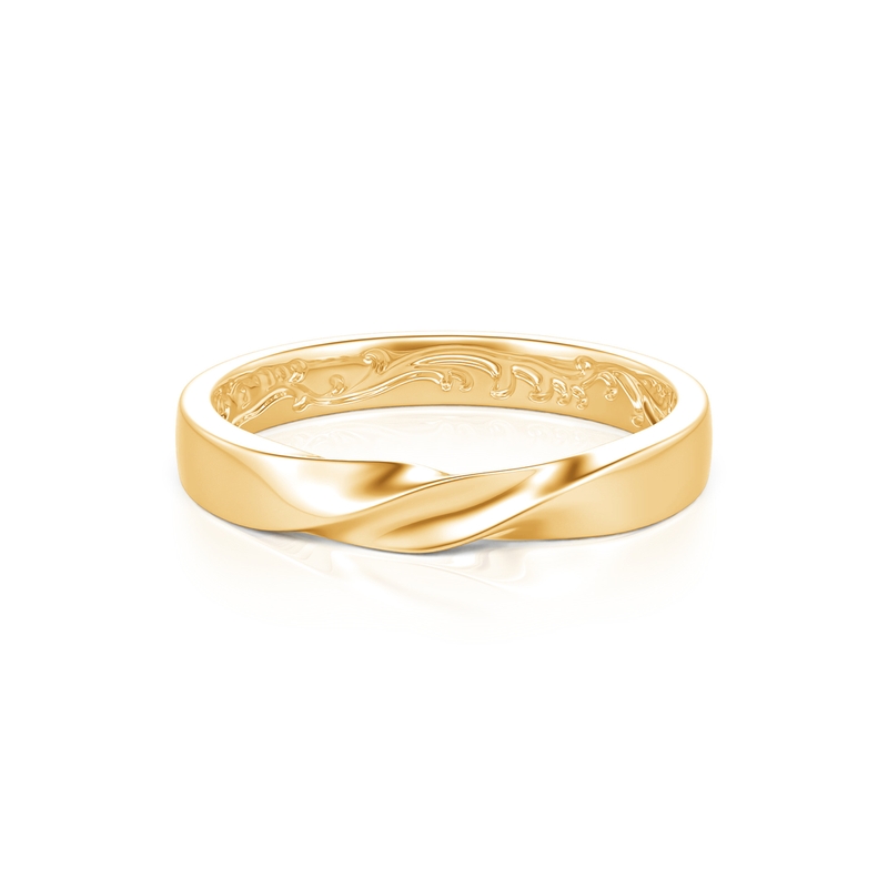 Jeulia Anillo de Boda para Hombre Vid Retorcida Grabada