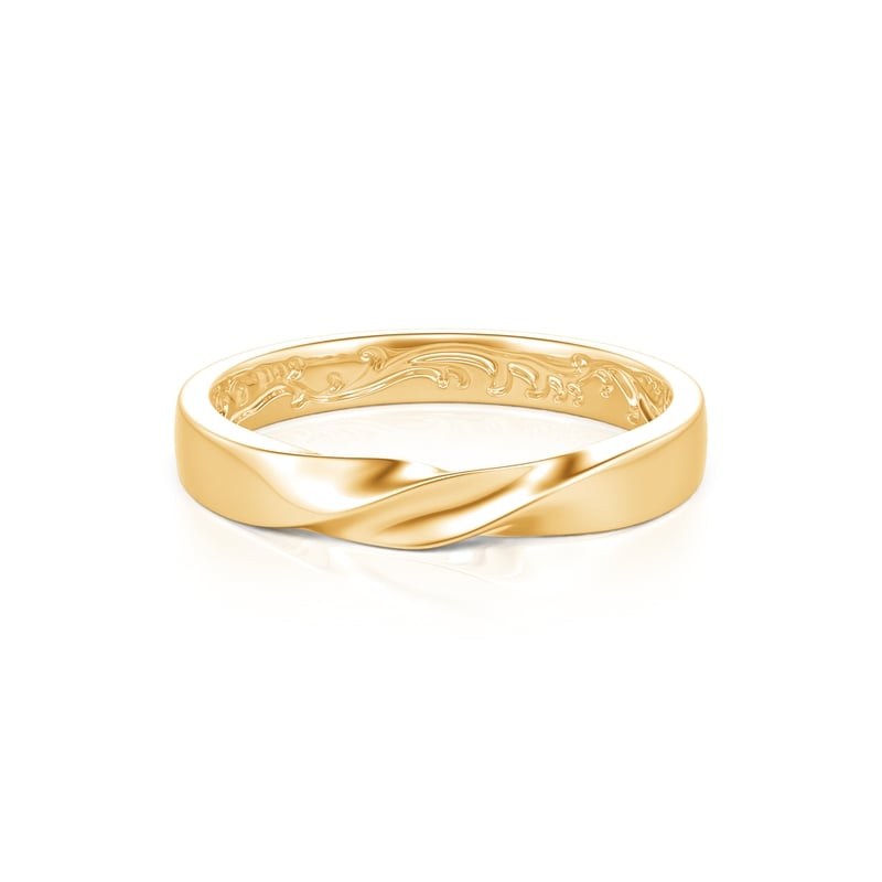 Jeulia Anillo de Boda para Hombre Vid Retorcida Grabada