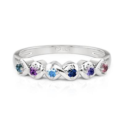 Jeulia Custom Multi-Colored Birthstone Infinity Band for Women
