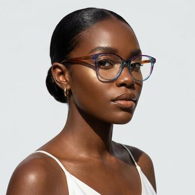 Coverdale Lunettes Rondes Bleues