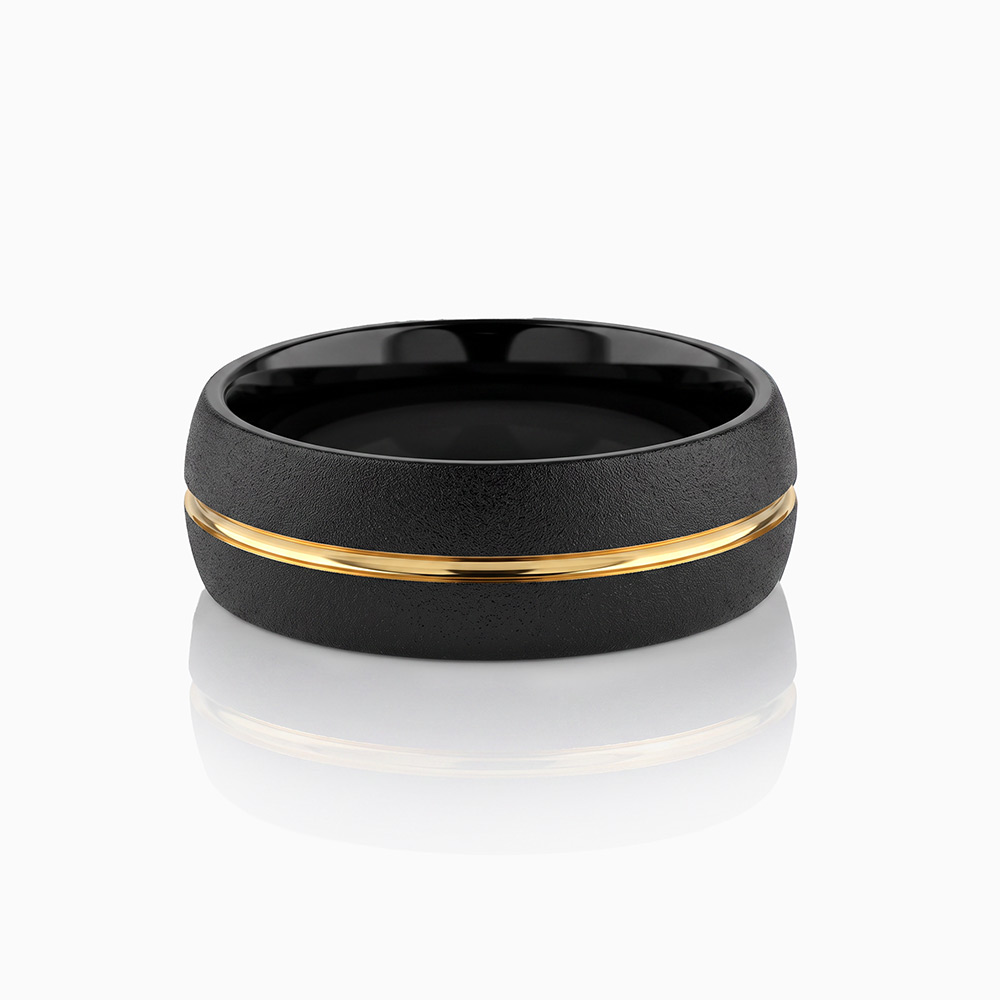 "A River in Shadow" 8mm Tungsten Carbide Men's Wedding Ring