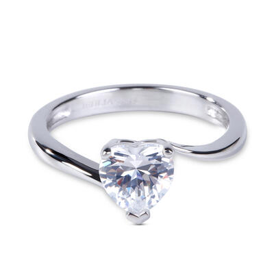 Jeulia Anillo Con Circunvalación De Talla Cordiforme En Plata De Ley