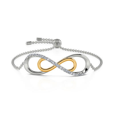 Jeulia Double Layer Infinity Sterling Silver Bracelet