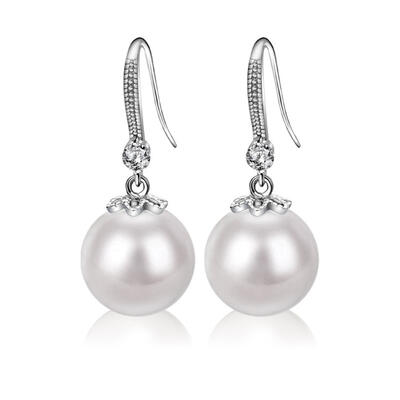 Jeulia Classic Design Cultured Pearl Sterling Silver Drop Earrings