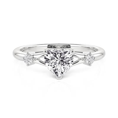 Jeulia Classic Heart Cut Split Shank Engagement Ring