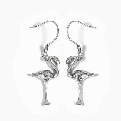 Jeulia "Tropical Flamingo" Sterling Silver Earrings