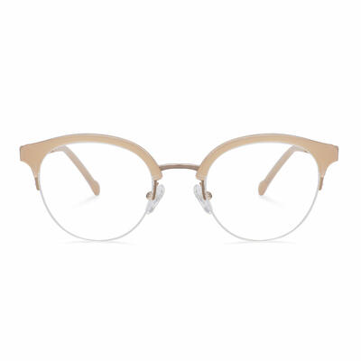 Naomi Beige Browline Glasses