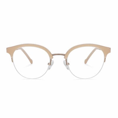 Naomi Beige Browline Glasses