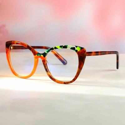 Sid Orange Cat Eye Glasses