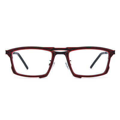 Dillon Rote Rechteckige Brille