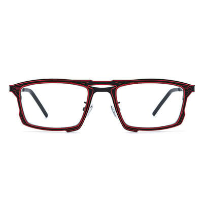 Dillon Rote Rechteckige Brille