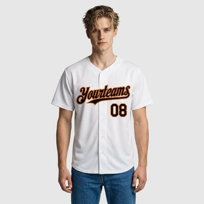 ベースボール ジャージ ホワイト 名前 チーム名 ロゴ 番号入り カスタマイズ 男女兼用