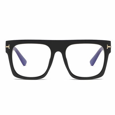 Vibrant Black Square Glasses