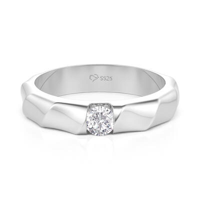 Jeulia Anillo para Hombre con Lazo Trenzado Solitario Sencillo