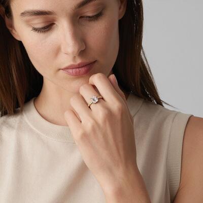 "Ever Close to My Heart" Emerald Cut Side Stone Engagement Ring