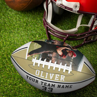 Personalized Football with Photo and Number as Birthday Gift for Friends