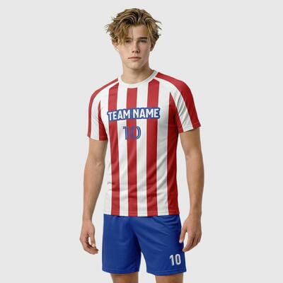 Custom Stripe Design Soccer Uniform – Tailored to Your Team's Style