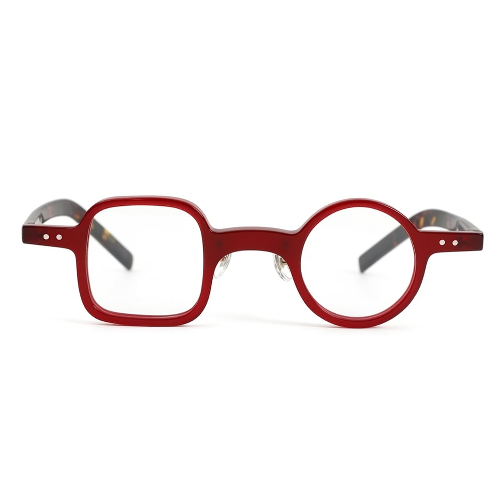 Curtis Red Square Round Glasses
