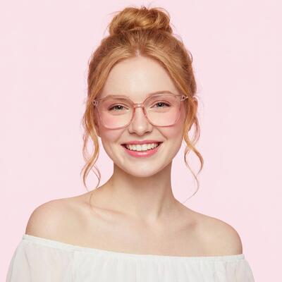 Quintina Pink Square Glasses