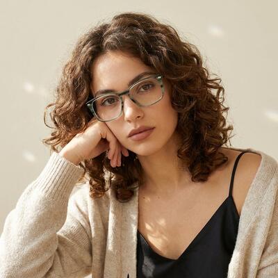 Wright Green Rectangle Glasses