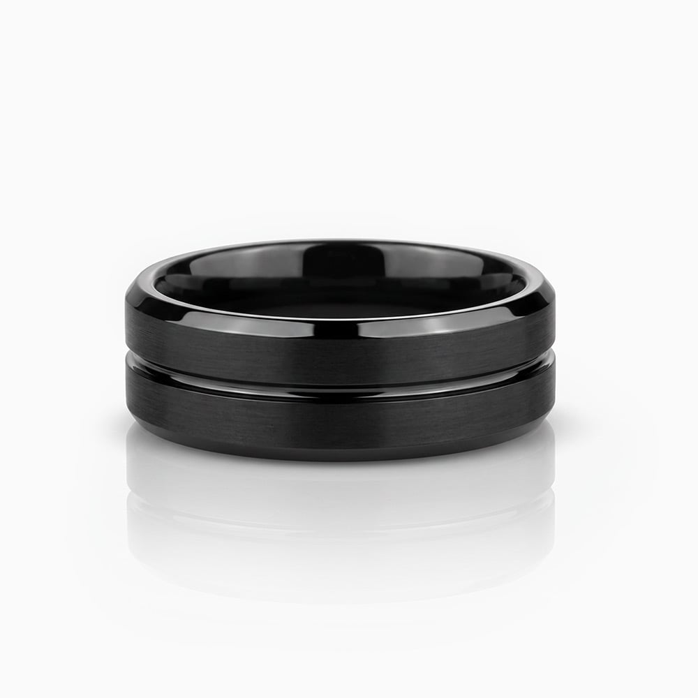 "In Resting Pulse" 8mm Tungsten Carbide Men's Wedding Ring