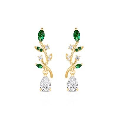 Jeulia Midsummer Night Boucles d'Oreille à Goutte et à Clous Feuille