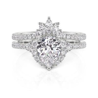 Jeulia Minimalist Cluster Pear Shaped Bridal Set