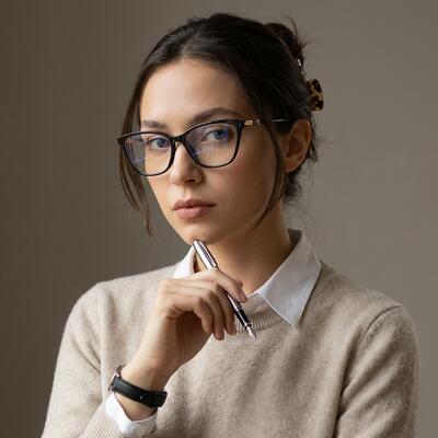 Andrew Black Cat Eye Glasses