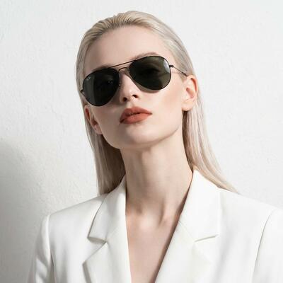 Gusta Black Aviator Sunglasses