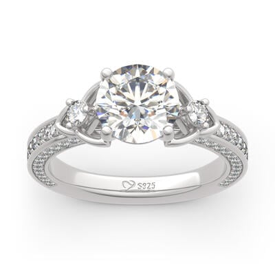 Jeulia ケルトデザイン ラウンドカット シルバー リング